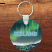 IJslandse kunst met noordelijk licht reizen Sleutelhanger (Voorkant)