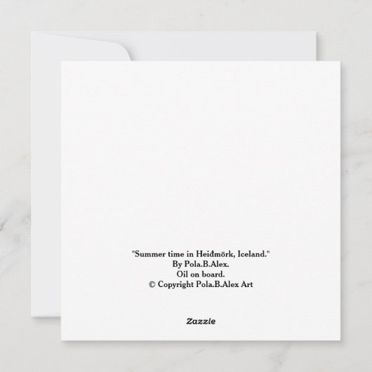 IJslandse landschapskaart, foto van Pola.B.Alex Feestdagenkaart (Achterkant)