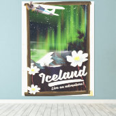 IJslandse landschapsreisposter Canvas Afdruk (Insitu (Houten vloer))