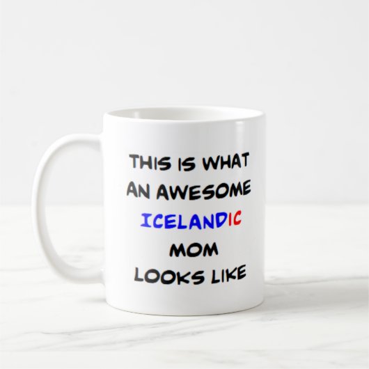 Ijslandse moeder, geweldig koffiemok (Links)