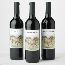 IJslandse paard Stjarna galopperend in weide Wijn Etiket