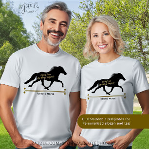 IJslandse Paard Vliegend Pace Silhouette Custom T-shirt