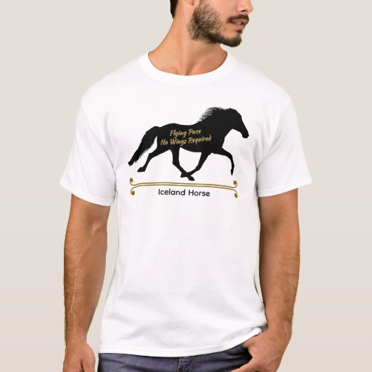 IJslandse Paard Vliegend Pace Silhouette Custom T-shirt (Voorkant)