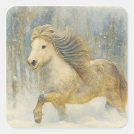 IJslandse paard-winterlandschap sticker