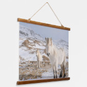 IJslandse paarden | Blonduos, IJsland Hangend Wandkleed (Gebogen)