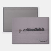 IJslandse paarden in de sneeuwmagneet Magneet (Voorkant / Achterkant)