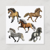 IJslandse paarden in Gait Vierkante Visitekaartje (Voorkant)