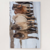 IJslandse paarden in Winter nabij Hofn, IJsland Legpuzzel (Verticaal)