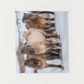 IJslandse paarden in Winter nabij Hofn, IJsland Wandkleed (Voorkant)