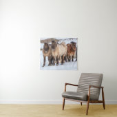 IJslandse paarden in Winter nabij Hofn, IJsland Wandkleed (In Situ (horizontaal))