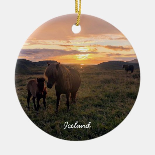IJslandse paarden - Keramisch Ornament (Voorkant)