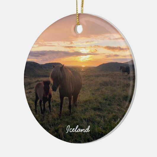 IJslandse paarden - Keramisch Ornament (Links)