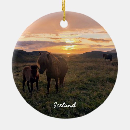 IJslandse paarden - Keramisch Ornament (Achterkant)