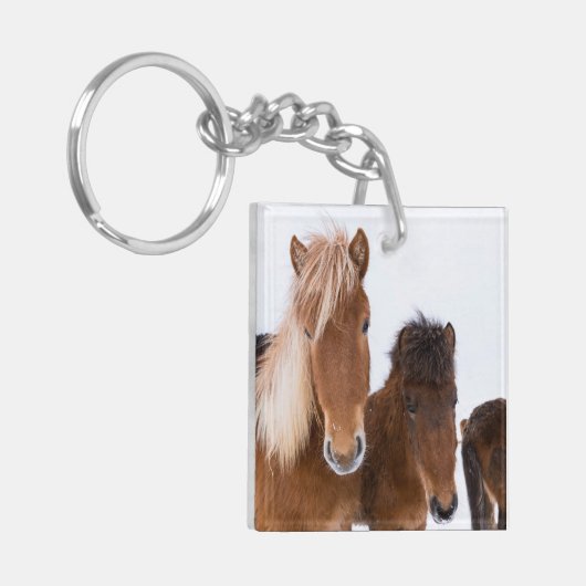 IJslandse paarden Sleutelhanger (Voorkant Links)
