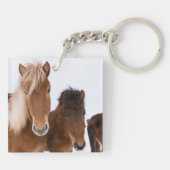 IJslandse paarden Sleutelhanger (Achterkant)
