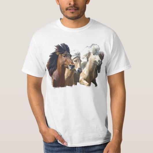 IJslandse paarden T-shirt (Voorkant)