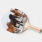 IJslandse paarden tijdens de winter op IJsland Tafeltennisbatje (Zijkant)