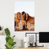 IJslandse paarden tijdens de winter Poster (Thuiskantoor)