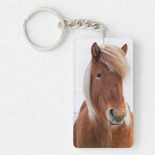 IJslandse paarden tijdens de winter Sleutelhanger (Voorkant)