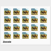 IJslandse Paarden Vierkante Sticker (Vel)