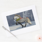 IJslandse paarden voor de Feestdagen Rechthoekige Sticker (Envelop)