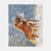 IJslandse paardenfokkerij op sneeuwfoto Fleece Deken (Voorkant)