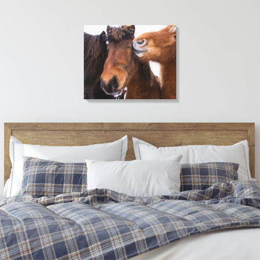 IJslandse paardenvrienden Canvas Afdruk (Insitu (Slaapkamer))