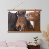 IJslandse paardenvrienden Hangend Wandkleed (Slaapkamer)