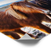 IJslandse paardschilderij Poster (Hoek)