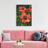 "IJslandse papaver" Canvas Afdruk (Insitu (Woonkamer))