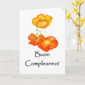 IJslandse papaver Verjaardag Kaart - Italian Greet (Gele Bloem)