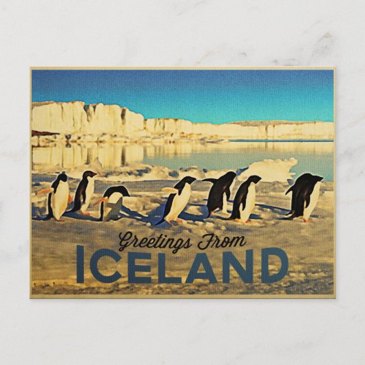 IJslandse pinguïns Briefkaart (Voorkant)