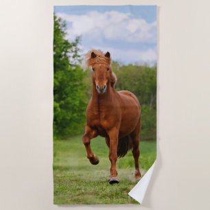 IJslandse Pony bij een Tölt Funny Photo Horse Love Strandlaken