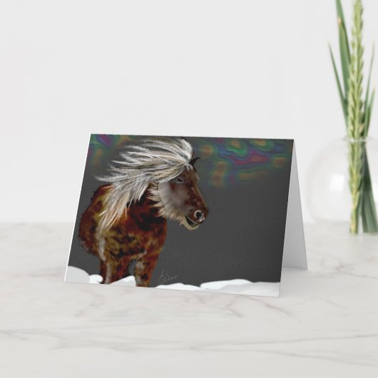 IJslandse Pony Feestdagen Kaart (Voorkant)