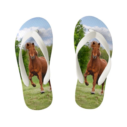 IJslandse Pony Tölt Funny Photo Horse Lovers Kinde Kinder Teenslippers (Voetbed)