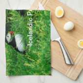 IJslandse Puffins in de zomer Theedoek (Quarter Fold)