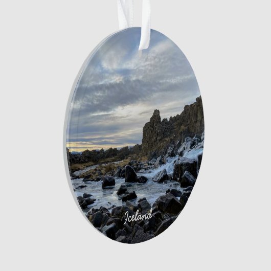 IJslandse rivier - keramische sierplant Ornament (voorkant)