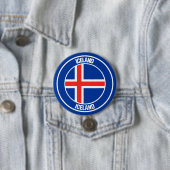IJslandse Ronde Emblem Button 7,6 Cm (In situ)