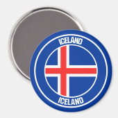 IJslandse Ronde Emblem Magneet (Voorkant / Achterkant)