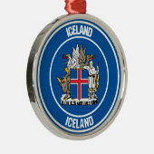 IJslandse Ronde Emblem Metalen Ornament (Rechts)