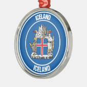 IJslandse Ronde Emblem Metalen Ornament (Links)