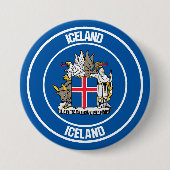 IJslandse Ronde Emblem Ronde Button 7,6 Cm (Voorkant)