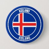 IJslandse Ronde Emblem Ronde Button 7,6 Cm (Voorkant)