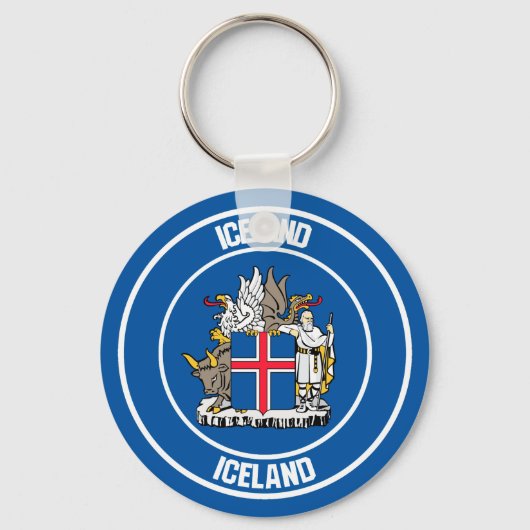 IJslandse Ronde Emblem Sleutelhanger (Voorkant)