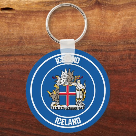 IJslandse Ronde Emblem Sleutelhanger (Voorkant)