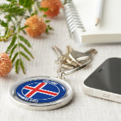 IJslandse Ronde Emblem Sleutelhanger (Zijkant)