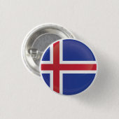 IJslandse ronde-pictogramvlag Ronde Button 3,2 Cm (Voorkant /achterkant)