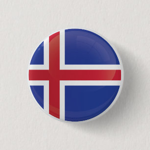 IJslandse ronde-pictogramvlag Ronde Button 3,2 Cm