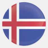IJslandse ronde-pictogramvlag Ronde Sticker (Voorkant)