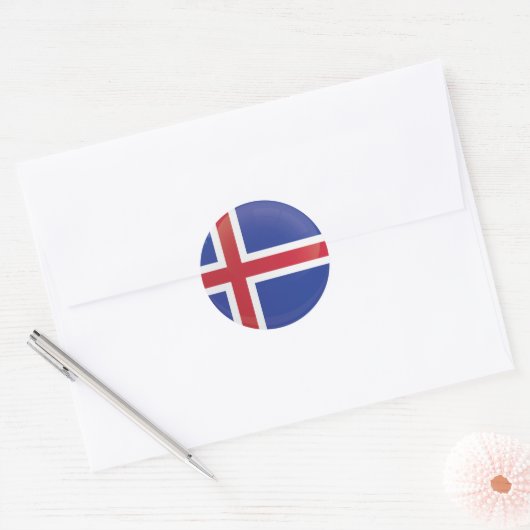 IJslandse ronde-pictogramvlag Ronde Sticker (Envelop)